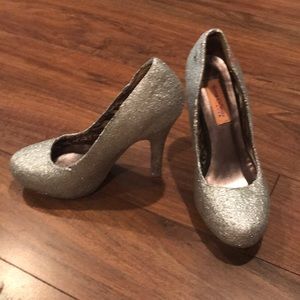 Sparkling silver heels